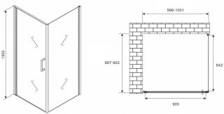 Душевой уголок ABBER Sonnenstrand 100x90см хром AG04100-S90